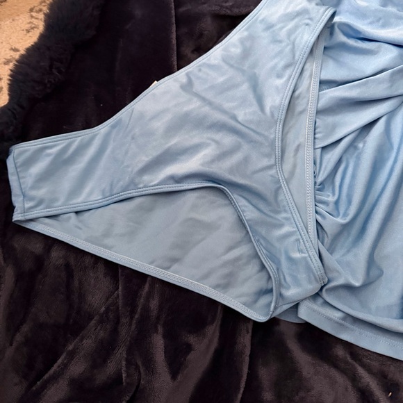 Light Blue Ruffled Swimsuit - Picture 3 of 4